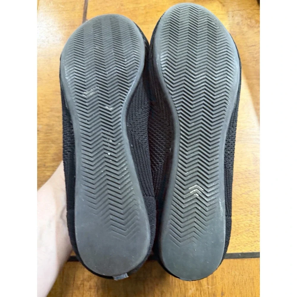 STEVEN New York Women's 9.5 Knit Ballet Flats Round Toe Black Shoes Slip On